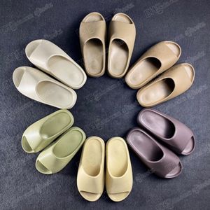 Дизайнерские удобные слайды Slide Slipper Foam rnnr Earth Brown MXT Moon Grey Soot Core ползунки Тапочки Кремовые желтые женские мужские SandalEfen #