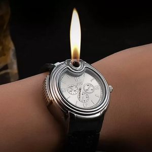 Lighters Watch Style Metal Open Flame Creative Men's Sports Otwiera zegarki płomienia nadmuchiwane regulowane fmale onedledorinventory