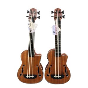 30 tum fretted eller fretless ukulele basgitarr All Mahogny Body U-Bass med EQ H￶gkvalitativ ubass