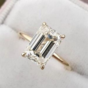 Wholesale emerald rings for women for sale - Group buy 2021 Fashions Women Sterling Silver Jewellery Classic Engagement Ring Emerald Cut Diamond Ring301p