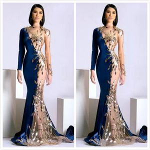 Aso ebi Arabic Spistly Sexy Evening Frings Sheer Seame Rermaid Promss Promses Mermaid бархат Формальные вечеринки подружек невесты.