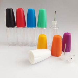 ملون طرف رفيع طويل الإبرة زجاجة زجاجة بلاستيكية بلاستيك 10 مل 15 مل فارغة E زجاجات قطرة السائل