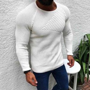 Wiosenny sweter Slim Men Sweter oddychający duży rękaw Duży czas wolny jesienny sweter L220730