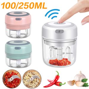 Tritatutto per aglio elettrico 100/250ml Cucina Mini Wireless USB portatile Schiacciacarne Tritacarne Carote Verdure Insalata Pressa per pepe