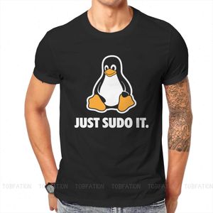 TシャツのためのちょうどSUDOそれは男性LinuxオペレーティングシステムTux Penguin服スタイルシャツホム印刷された緩い
