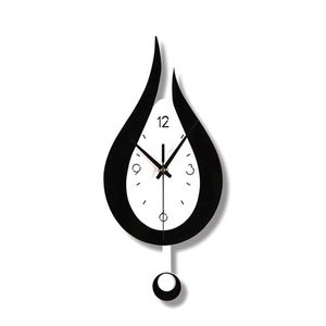 Wall Clocks Modern Water Dropping Design Clock Creative Acyrlic Pendulum For Home Bedroom Living Room Office Decoration Mute TimeWall