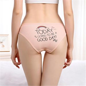 パンティー6pcs/lot sexy girls cotton thong momach female brazilian dounderwear sheer chids comfory letter print g-string