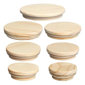 Storage Bottles & Jars Wood Mason Candy Jar Lid Reusable Sealing Caps Canning Wide Mouth CoverStorage JarsStorage