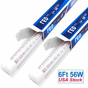 LED Shop Light 6ft 6 أقدام، 56 58 واط 6 القدم أنبوب مصباح، 70 بوصة لمبات للمرآب، مستودع، شكل V، 6 'أضواء برودة، 5600lm 5800lm المتكاملة السلكية المباشرة