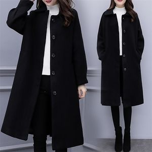 Spring Autumn Women's Wool Coat Fashion Long Woolen Coat Slim Type Female Winter Quality Wool Jackets Female Outw Elegant T200315