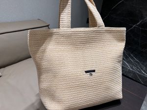 2022 Mulheres Luxo Grama Weave Handbags Designers Sacos de Compras Senhora Grande Bolsas Moda Totes Casuais Estrela Padrões de Marca De Contraste com Bolsa De Poeira 32cm