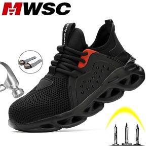 MWSC Estate Traspirante Per Puntale In Acciaio Scarpe Da Lavoro Antismashing Costruzione Sicurezza Sul Lavoro Sneakers Uomo Y200915