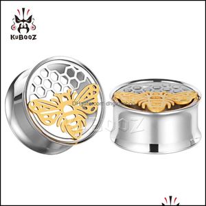 Pierścienie przyciskowe na pępka biżuteria w ciele całej ceny stali nierdzewnej pszczoły do uszu tunele wskaźniki kolczyków dhh2k