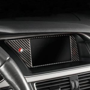 Gps Çıkartmaları toptan satış-Karbon fiber çıkartma arabası iç konsol gps navigasyon nbt ekran çerçevesi kapak Trim Audi A4 B8 A5 Araba Sty183N için Otomatik Aksesuarlar