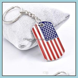 Keychains Acess￳rios de moda 2pcs Keychain elegante exclusivo uni￣o criativa Jack Jack simples Country Flag American National Drop Delivery 2021 Cvyw