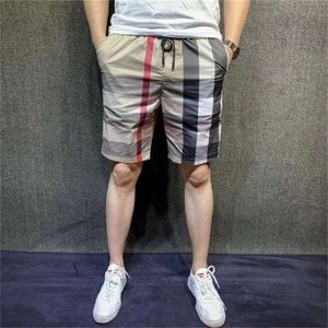 Casual Pants Summer QuickDrying Beach Harlan Trend Sports Fashion Striped Plaid Mens Shorts Fivepoint Big S Korean 220706