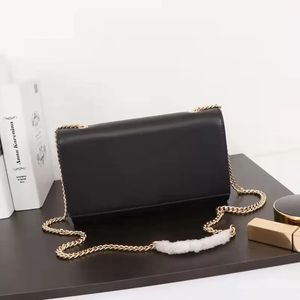 Clutch black wallet Shoulder Bags Handbags Cross body Designers Bag envelope purse Genuine Leather Fashion luxury Gold Silver chain High-quality raw leather