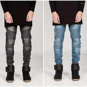 Jeans da uomo Pantaloni da mendicante strappati da uomo Pantaloni slim casual neri di marca alla modaUomini