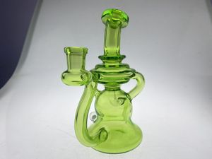 green with opal recycler Glass hookah dab rig smoking pipe 14mm joint factory outlet welcome to order