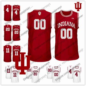 Custom Indiana Hoosiers College Basketball Any Name Number Red White 4 Trayce Jackson-Davis Oladipo 0 Langford 11 Thomas Men Youth Jersey