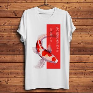 Wholesale white red tshirts for sale - Group buy Men s T Shirts Red white Koi Nishikigoi Fish Funny Tshirt Men Summer White Casual Short Sleeve T Shirt Unisex Kawaii Streetwear TeeMen s