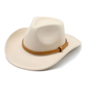 Western Cowboy Top Hat for Women Men Fedora Hat Felt Hats Woman Man Fedoras Female Wide Brim Cap Fashion Autumn Winter Outdoor Travel Caps Party Christmas Gift 2022