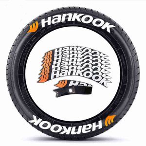 8 pçs para hankook pneu carta adesivo universal decalques roda automática pneu letras com acessórios carro 3d decalques adesivos Y220609