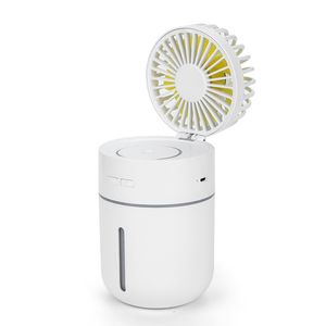 Creative 2 i 1t9 Spray Fans Mini USB Laddningsfläkt Desktop Bil Luftfuktare Små fanrenare Partihandel