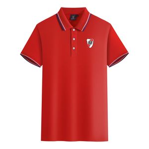 Club Atl￩tico River Plate Männer und Frauen Polos mercerisierte Baumwolle Kurzarm Revers atmungsaktives Sport-T-Shirt Das Logo kann angepasst werden
