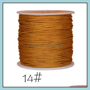 Craft Tools Arts Crafts Gifts Home Garden 0.8Mm Nylon Cord Thread Chinese Knot Rame Rattail Bracelet Braided String 45M Drop Delivery 202