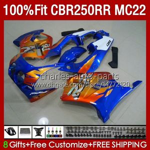 Wstrzyknięcie ciała dla Honda Cbr250RR 1990 1991 1992 1995 1996 1997 1999 1999 131NO.63 CBR 250RR 250 RR CC 250CC Niebieski Pomarańczowy MC22 CBR250 RR 90 91 92 93 94 95 96 97 98 99 Owalnia