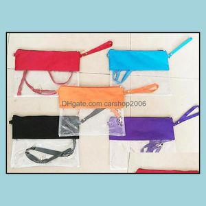 Förvaringsväskor hemorganisation Housekee Garden LL Clear Purse PVC Shoder Handbag Monogrammed Zip DH3SE