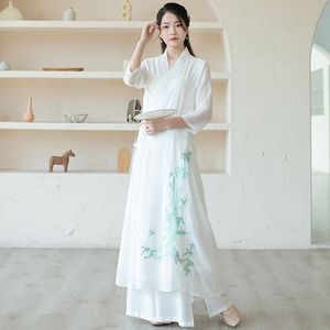 Kinesisk stil scen bär kvinnor asiatiska folkdansdräkter Guzheng Performance Clothing Classical Elegant Fancy Party Dress