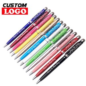 50 Pz / lotto Mini Metallo Touch Screen Capacitivo In Microfibra Stilo Roller Penna A Sfera Regalo Per iPad Personalizzato Gratuito 220611