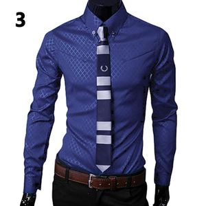 T-shirt da uomo Moda Uomo Luxury Business Stile formale Slim manica lunga Colletto rovesciato Monopetto Casual Tops Uomo