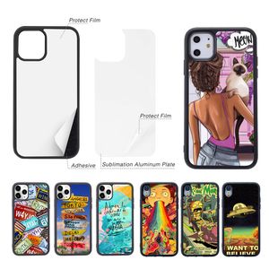 DIY Blank 2D SubliMation Telefonfodral för iPhone 15 14 13 12 11 Pro Max Mini XR XS X 8 7 Plus Samsung S22 S21 S20 Note20 Ultra A32 A52 A72 Redmi Huawei Infinix med aluminium