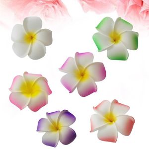 Flores decorativas grinaldas PCs Women Fake Egg Flower Simulation Plumeria Hairplips Hairpins Decorações Praia para WeddingDecorative