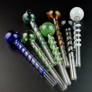 Tubi per fumatori colorati Tubo per bruciatore a olio in vetro Pyrex Accessori per fumo Tubo manuale per Dab Rigs Tubo per tabacco Erba secca SW26