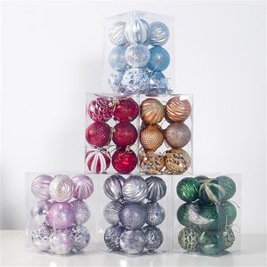 12pcs 6cm de Natal de Natal Bola Balada Bauba pendurada em casa decoração de decoração de decoração de decoração y201020