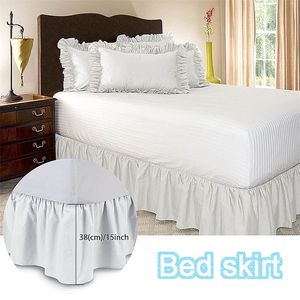 Wrap Around el Ruffled Bed Skirt Bed Apron Elastic Band Easy Fit Home Decor Pure Color 220623