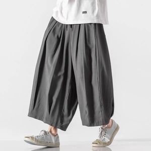 Men's Pants Cotton Harem Men Summer Japanese Yamamoto Style Hip Hop Plus Size Wide Leg Bloomers Calf Length Draped PantsMen's Men'sMen's