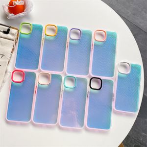 Luxury Laser Gradient Cases For iPhone 13 12 Mini 11 Pro Max X Xr Xs Max 7 8 Plus SE 2 Aurora Rainbow Shockproof Soft TPU Cover