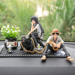 Interiördekorationer Kreativa bilprydnader Luffy Model Doll Decoration Araba Aksuar Accessories Interiorinterior