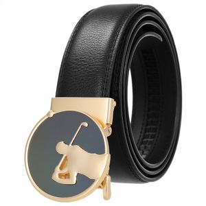 Moda Couro Homens Cinto Mens De Luxo Mens Automatic Buckle Designer Black Belts venda cm Strap