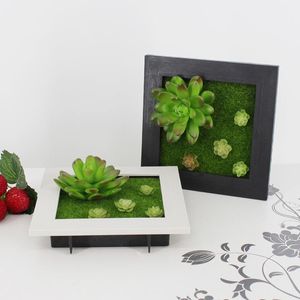 3D Çelenk Çerçeve toptan satış-Dekoratif Çiçek Çelenk Simülasyon Bitkileri Yapay Çerçeve Etli Duvar d Succulents Dekor CraftsDecorative
