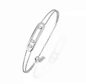 Bracelet Amovible achat en gros de Bracet à double couche en argent sterling de diamant amovible Bracelet en argent sterling pour femmes et filles