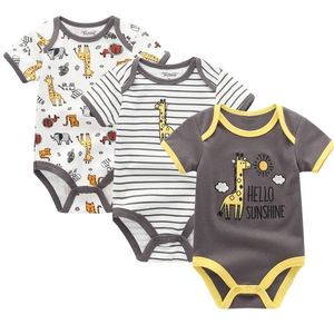 Baby kläder baby rompers bomull spädbarn kort ärm jumpsuits pojke flicka sommar babykläder set LJ201223