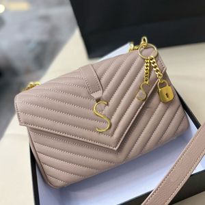 Bolsa mensageiro universitária com aba crossbody bolsa de ombro com corrente bolsa acolchoada feminina bolsas de veludo couro genuíno hardware de alta qualidade fivela de carta de moda