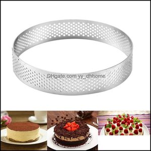 Baking Pastry Tools Bakeware Kitchen Dining Bar Home Garden Stainless Steel Household Round With Hole Breathable French Style M Dhqat