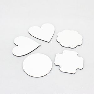 Grossist! Sublimering MDF Car Cup Coaster 3.5Inch Vit Blank Värmeöverföring Bottom Round Square Anpassad DIY 4mm tjocklek Mats A12